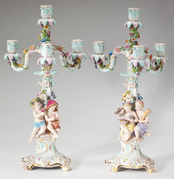 Pair of Meissen Four Seasons