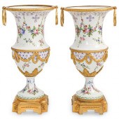 PAIR OF MEISSEN GILT BRONZE &