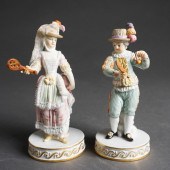 PAIR OF MEISSEN LACE FIGURINES