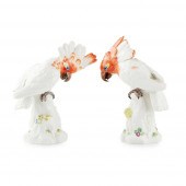 PAIR OF MEISSEN MODELS OF COCK