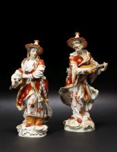Pair of Meissen Parcel-Gilt Ro