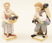 PAIR OF MEISSEN PORCELAIN CHIL