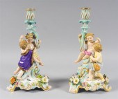 PAIR OF MEISSEN PORCELAIN FIGU