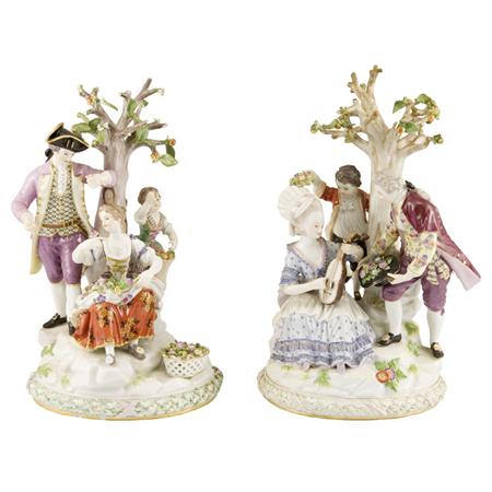 Pair of Meissen Porcelain Figural