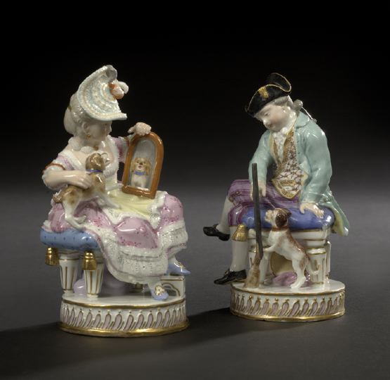 Pair of Meissen Porcelain Figures