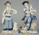 PAIR OF MEISSEN PORCELAIN FIGU