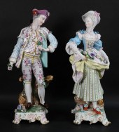 PAIR OF MEISSEN PORCELAIN FIGU