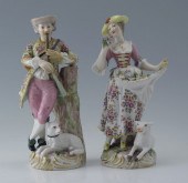 PAIR OF MEISSEN PORCELAIN FIGU