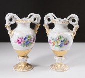 PAIR OF MEISSEN PORCELAIN FOOT