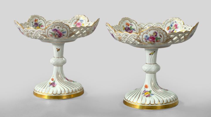Pair of Meissen Reticulated