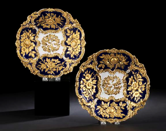 Pair of Meissen Richly Gilt