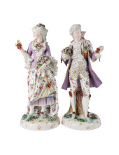 PAIR OF MEISSEN STYLE PORCELAI