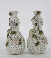 PAIR OF MEISSEN STYLE SCHNEEBA