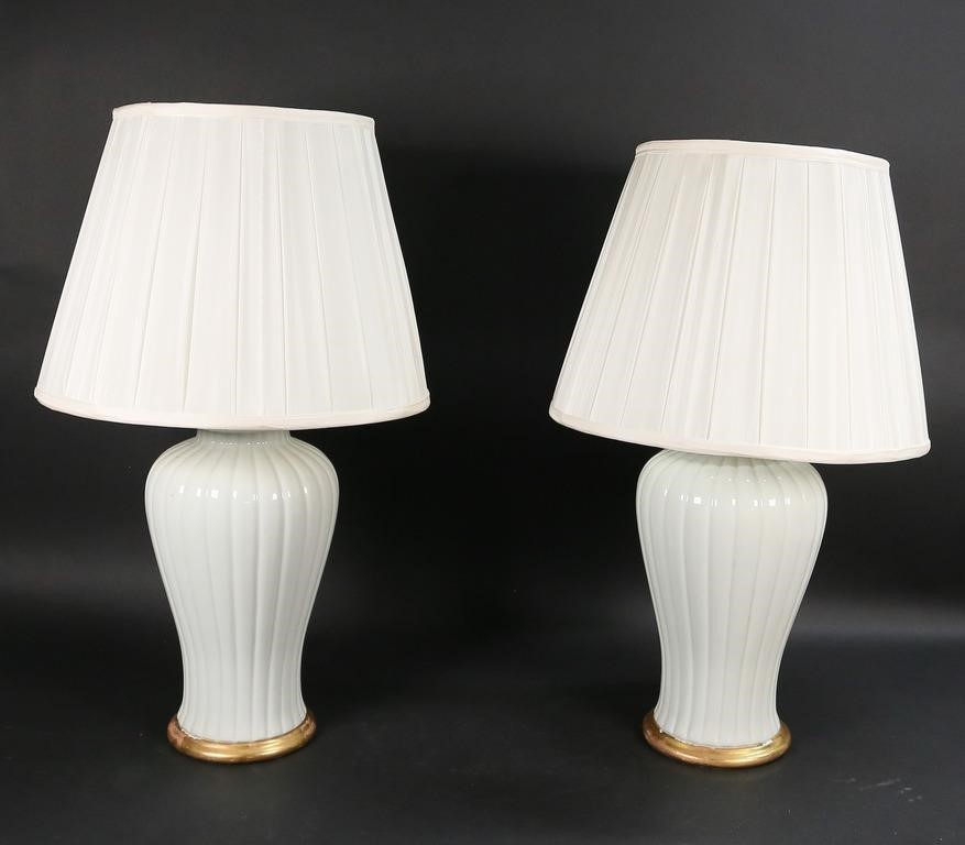 PAIR OF MELON FORM POTTERY