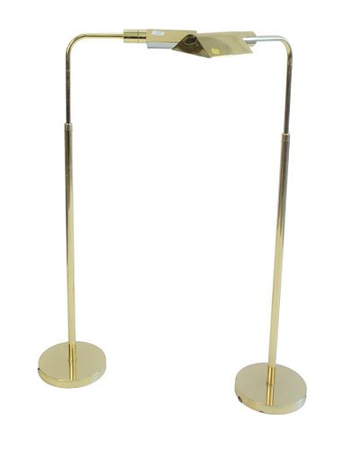 PAIR OF MENDIZABAL ADJUSTABLE BRASS