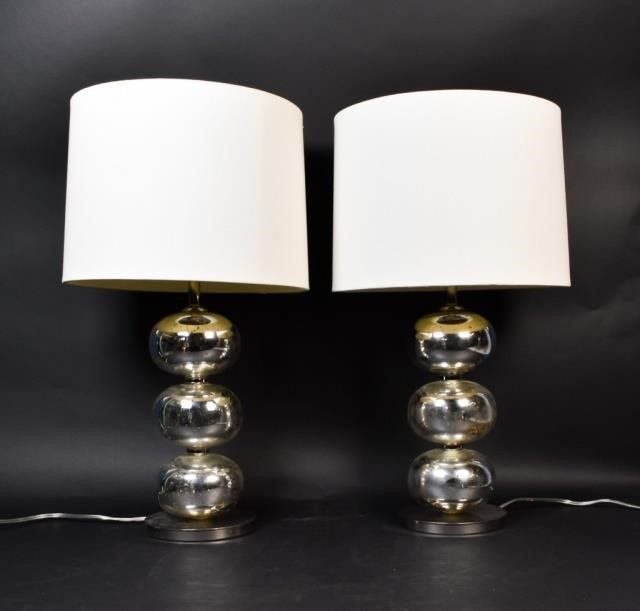 PAIR OF MERCURY GLASS LAMPSPair