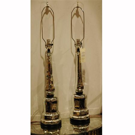 Pair of Mercury Glass Style Lamps
