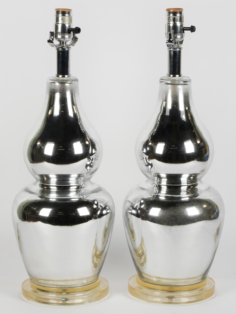 PAIR OF MERCURY GLASS TABLE