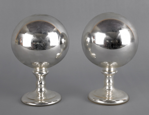 Pair of mercury glass witching