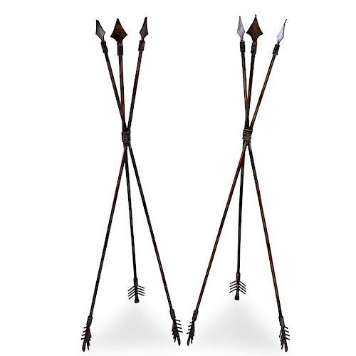 PAIR OF METAL ARROW