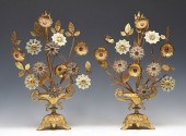 PAIR OF METAL GIRANDOLES WITH