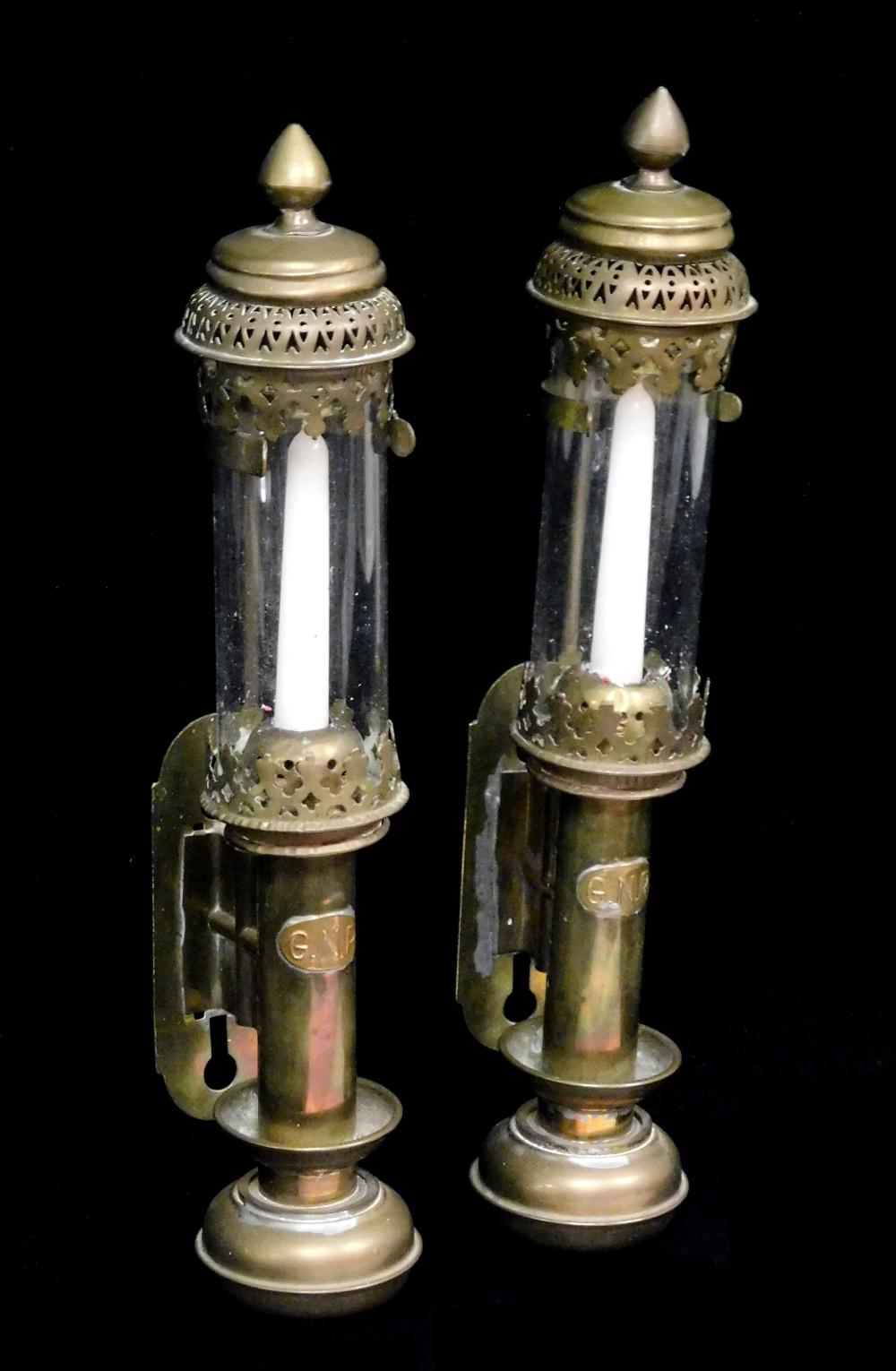 PAIR OF METAL WALL MOUNTED