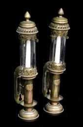 PAIR OF METAL WALL MOUNTED CAN