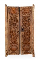 PAIR OF MEXICAN CARVED WOODEN
