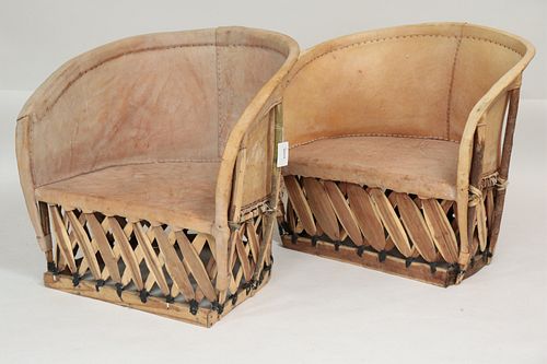 PAIR OF MEXICAN EQUIPALE BARREL
