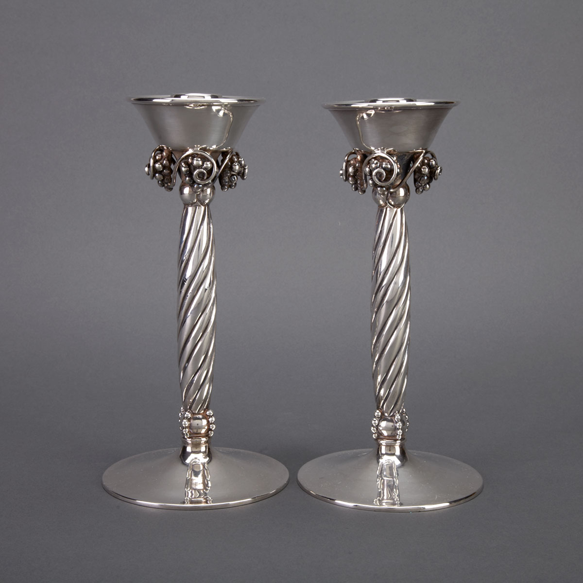 Pair of Mexican Silver Candlesticks