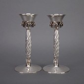 Pair of Mexican Silver Candles