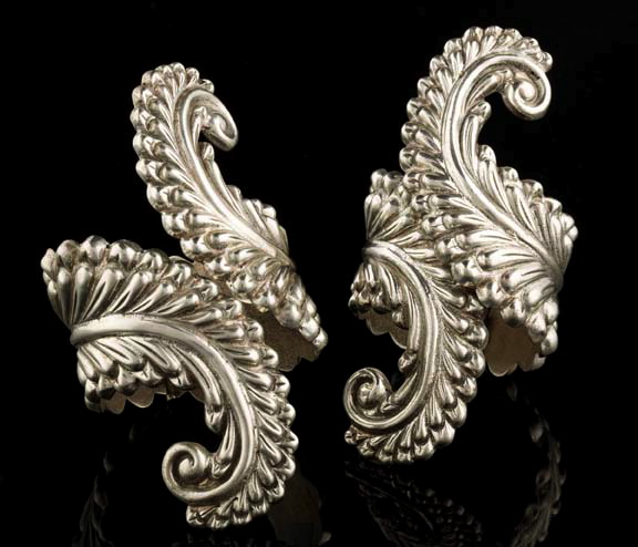 Pair of Mexican Silver Hinged