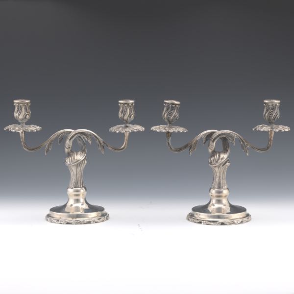PAIR OF MEXICAN STERLING CANDLE