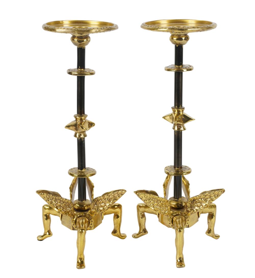 PAIR OF MICHAEL ARAM BRASS