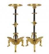 PAIR OF MICHAEL ARAM BRASS CAN