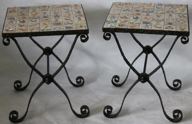 PAIR OF MID-20TH C FRENCH WROUGHT