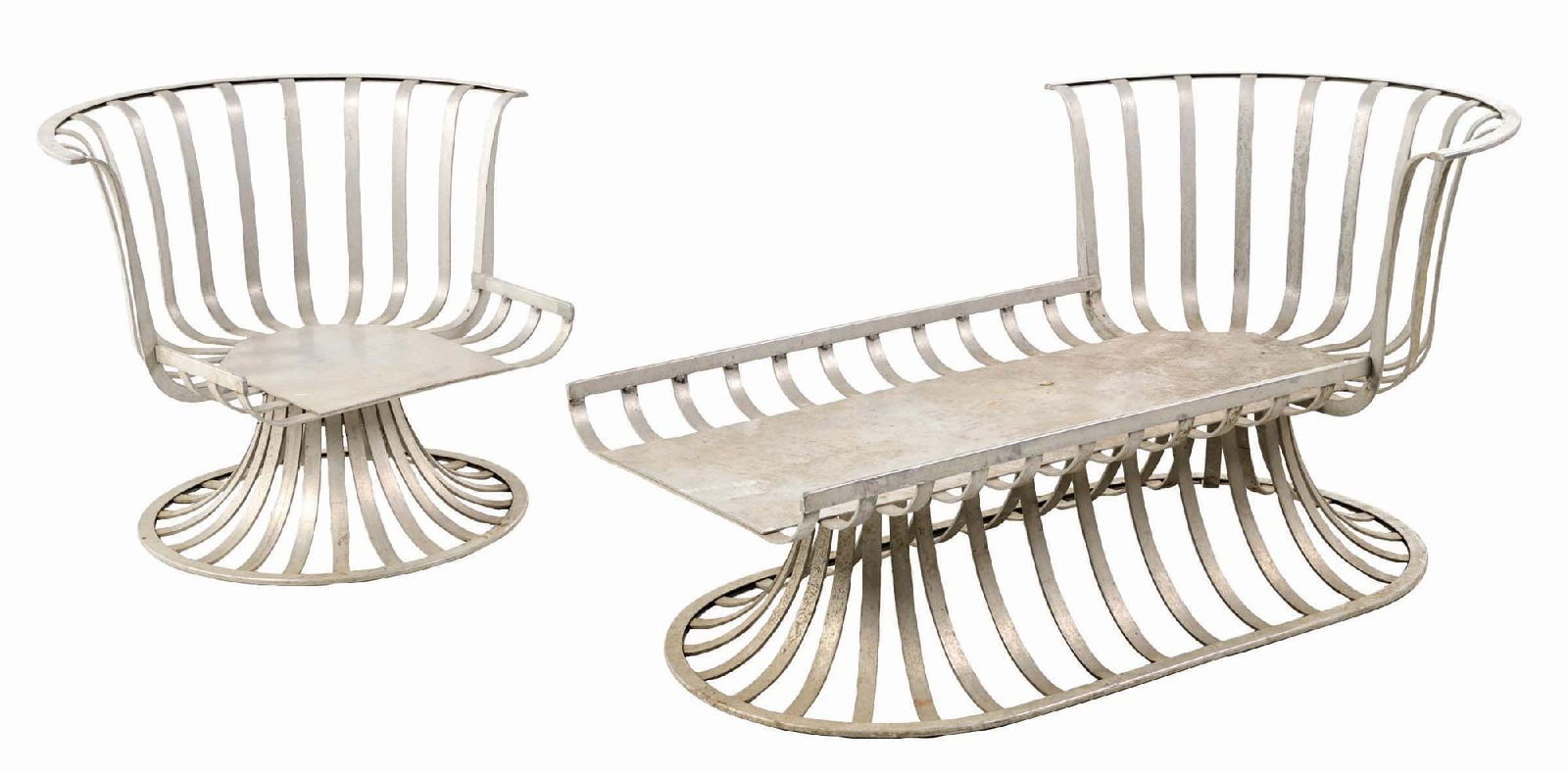 PAIR OF MID CENTURY BENT METAL