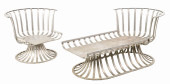 PAIR OF MID CENTURY BENT METAL