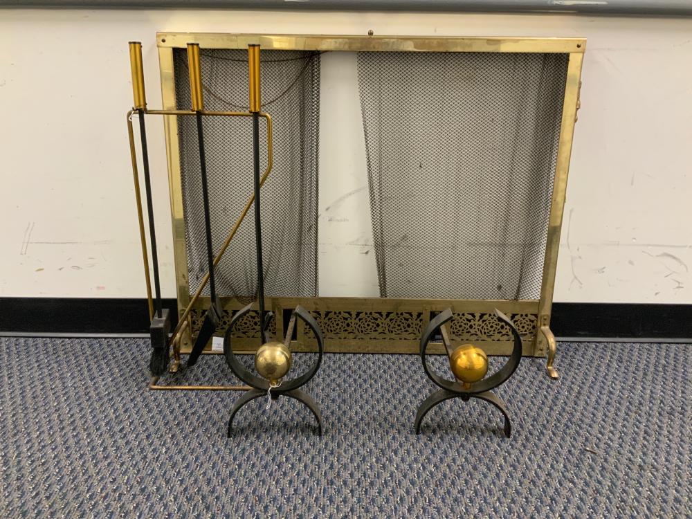 PAIR OF MID-CENTURY BRASS AND
