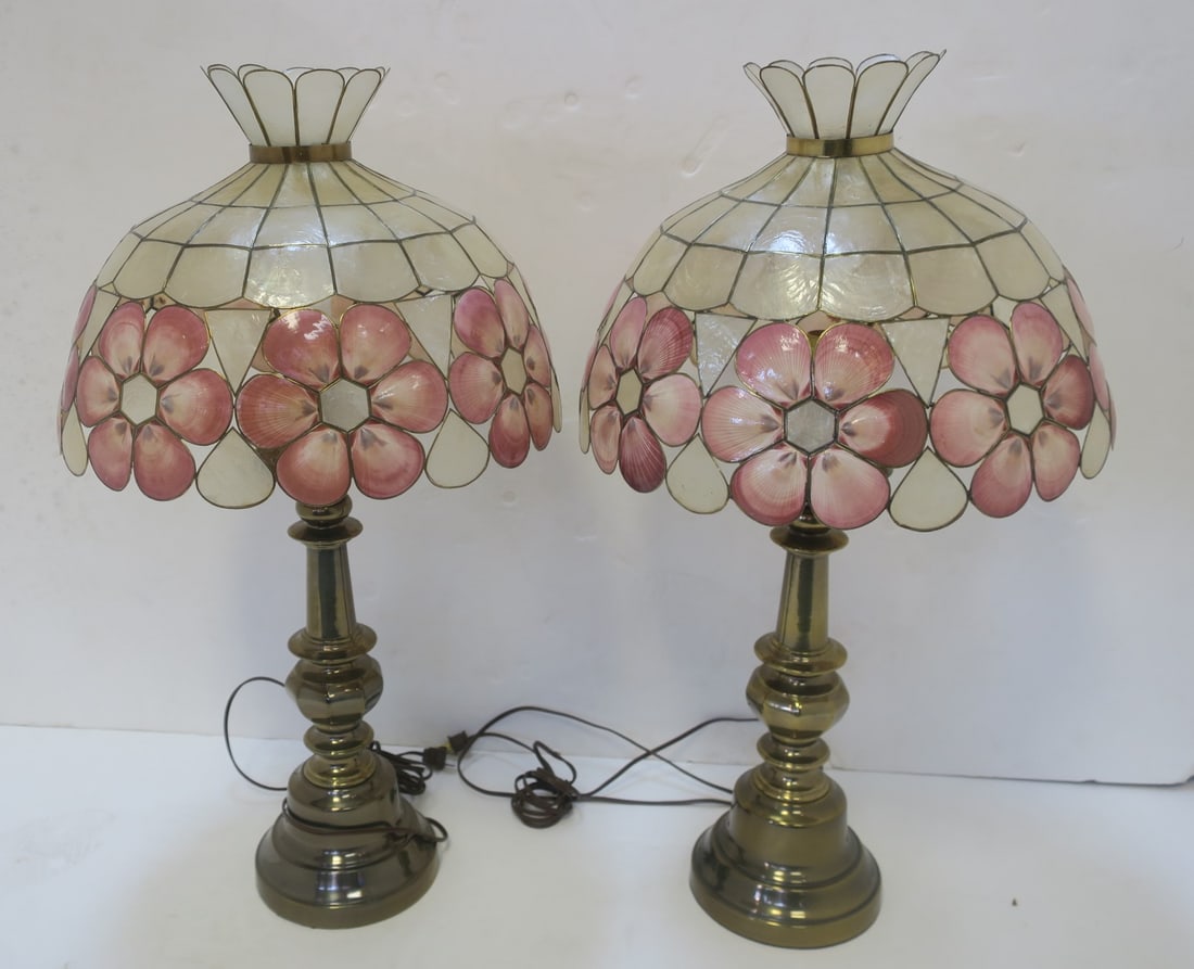 PAIR OF MID-CENTURY CAPIZ SHELL