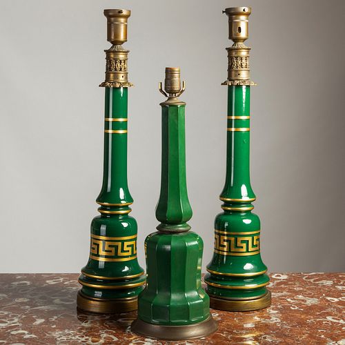 PAIR OF MID CENTURY DARK GREEN