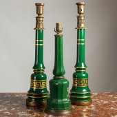 PAIR OF MID CENTURY DARK GREEN