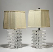 PAIR OF MID-CENTURY LUCITE TAB