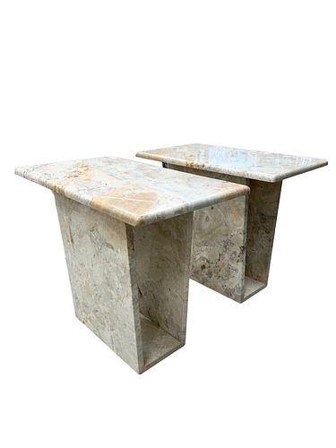 PAIR OF MID CENTURY MODERN MARBLE