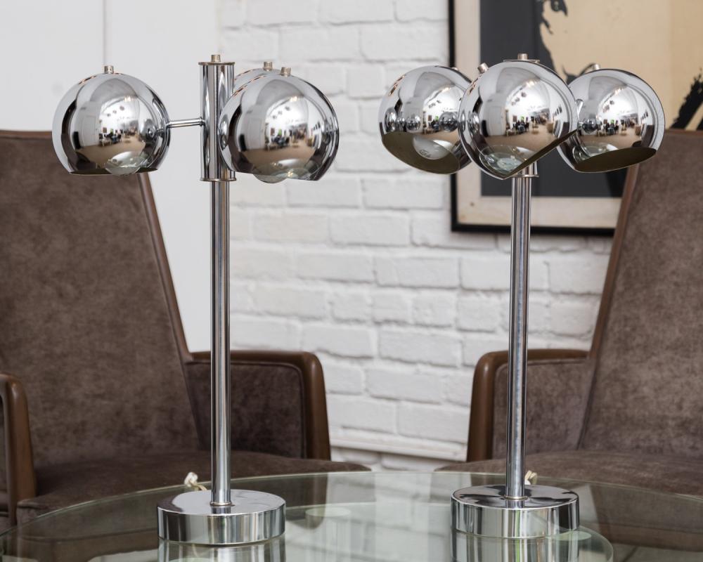 PAIR OF MID-CENTURY MODERN CHROME