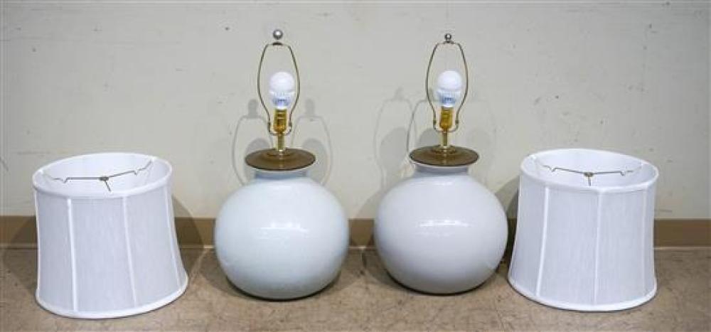PAIR OF MID-CENTURY MODERN GLAZED