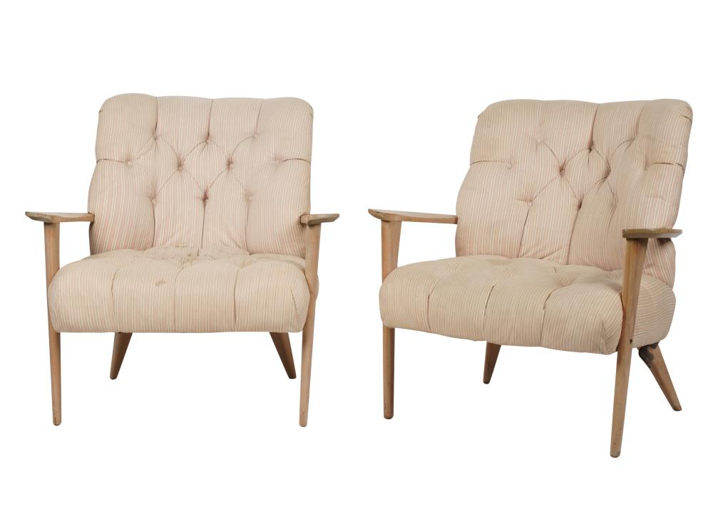 PAIR OF MID-CENTURY MODERN TUFTED