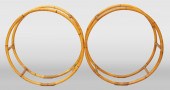PAIR OF MID-CENTURY RATTAN HAN