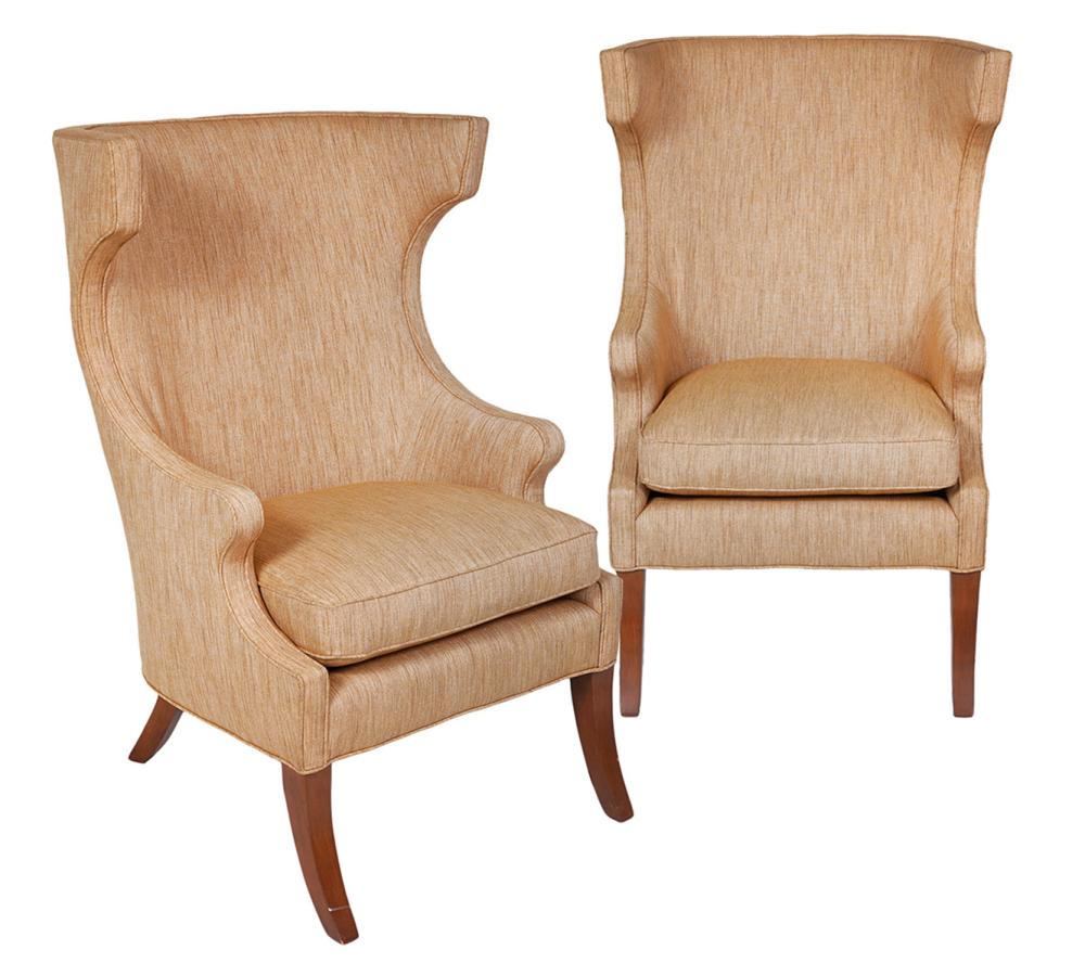 PAIR OF MID-CENTURY WINGBACK CHAIRS