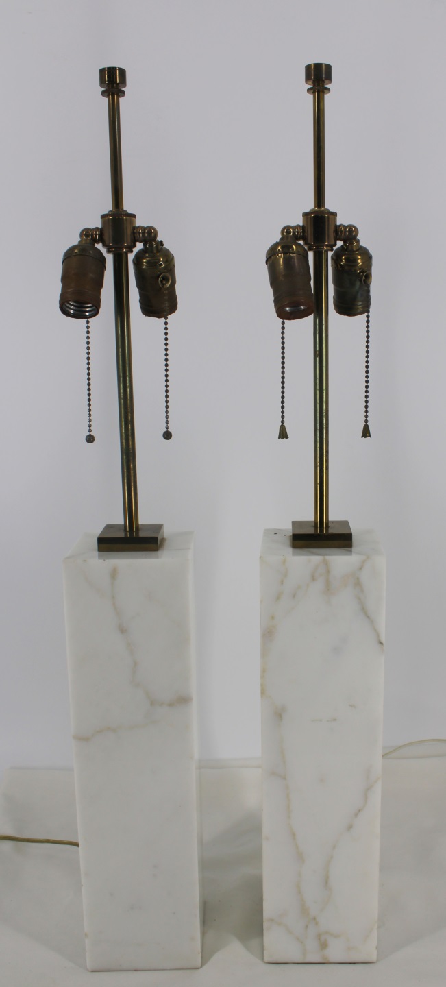 PAIR OF MIDCENTURY MARBLE COLUMN